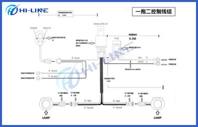 China Custom Automotive Lights Accessories 3.5 m Wire for Car LED Work Lights with On-off Switch for sale