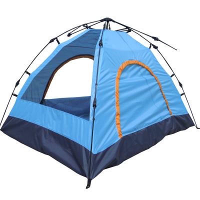 China Diagonal tie type automatic camping tent, 2 person double layer camping pop up automatic roof top tent for travel for sale