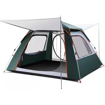 China Diagonal tie type automatic pop up outdoor camping instant roof camp tent easy setup 4 to 5 person family tent top camping for sale