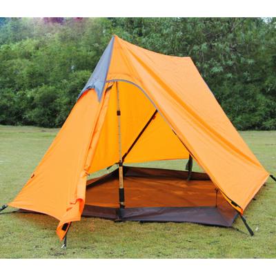 China Diagonal tying type - 1 - 2 person using outdoor alpenstock pole camping tents glamping lightweight camp tent triangle family sale used tents for sale