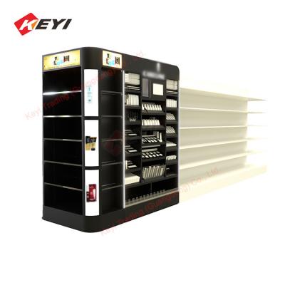 China Perfume Showcase Cosmetics Display Cabinet Glass Mall Kiosk Display Jewelry Kiosk Booth in Mall Makeup Display Cabinet for sale