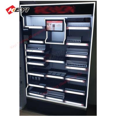 China Professional Customized Acrylic Lipstick Makeup Display Stand Floor Cosmetics Display Racks Beauty Product Metal Display for sale