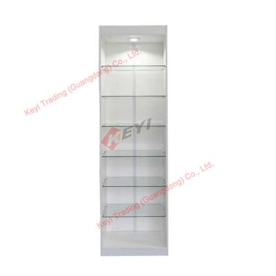 China Custom Design Nice Quality Factory Price Glass Display Cabinet Cosmetic Wood Display Stand Floor Standing Display for sale