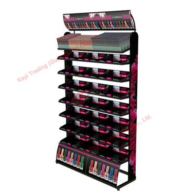 China Custom Design Factory Price Nail Polish Display Rack Single Side Multilayer Display Stand Cosmetic Display for sale