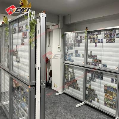 China Custom Professional Retail TCG Display Case Lockable Door Display Rack Trading Cards Game Display Baseball Card Racks for sale