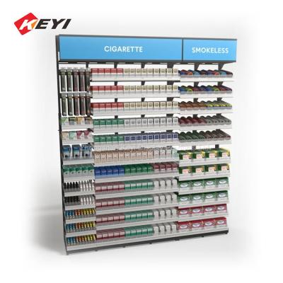 China Supermarket Multilayer Metal Rack Retail Cigarette Display Shelves for sale