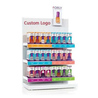 China Modern Fashion Countertop White Metal Nail Polish Display - 3 Shelves for sale