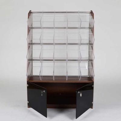 China Fashion Acrylic Display Racks Cosmetic Retail Shelf Acrylic Bins Display Cabinet Cosmetic Wholesale Cosmetic Display for sale