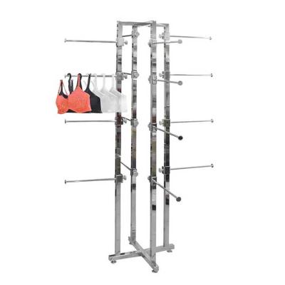 China Bra Shop Knocked-Down Floor Standing Stainless Steel Underwear Display Rack for sale