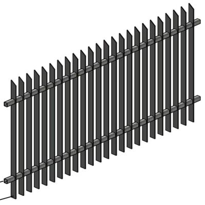 China FSC Easily Assembled Security Wall Vertical Aluminum Metal Slat Fence Panel for sale