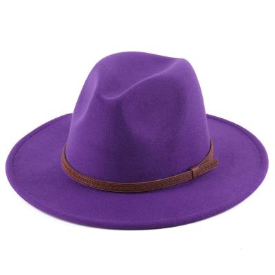 China Mens Jazz Church Godfather Sombrero Caps Ladies Trilby Chapeu Feminino Hat Women Brim Fedora Hat Felt Cap Wide Image for sale