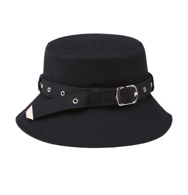 China Image Trend Japanese Street Style Metal Print Embroidered Buckle Sunshade Bucket Hat for sale