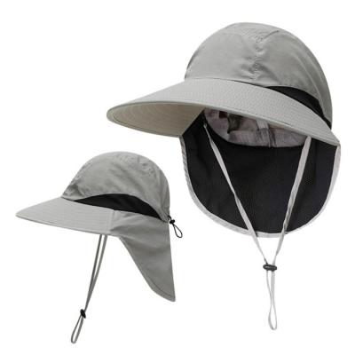 China Unisex Sun Protection Image Summer UV Hat Outdoor Fishing Climbing Hat With Neck Fin Protection Cap Sun Hat for sale