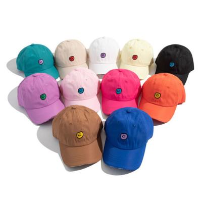 China Adorable Quick Dry Smiley Face Kids Baseball Cap Toddler Baseball Hat JOINT Embroidery Sun Hat For Kids Girls Boys Hats for sale