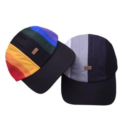 China COMMON Color Blocking Soft Unstructured Running Hats Cotton Lightweight Breathable Rainbow Hat Sports Caps Baseball Cap For Women Men for sale