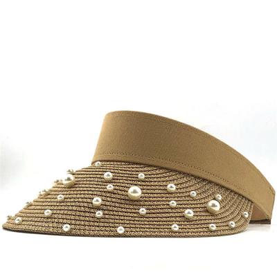 China Handmade Natural Summer Women's Hat Raffia Pear Spring Transparent Hat Ponytail Straw Face Sun Visor Image Summer Hats for sale