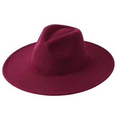 China New Image Design Good Quality Custom 56-58cm Women Hats Elegant Solid Color Fedora Hat for sale