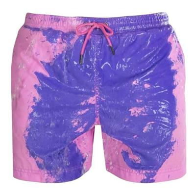 China 2021 Men Summer Discoloration Breathable Swimming Trunks Change Color Magic Beach Shorts Quick Dry Bathing Shorts Shape Surfing Pants for sale