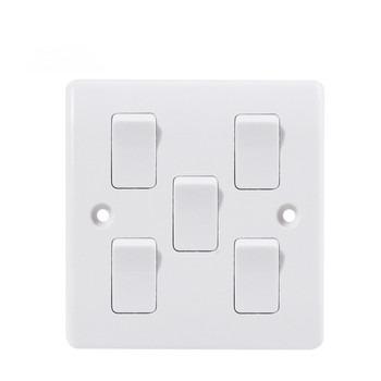 China One way spare bakelite lamp switch /wall switch eco-friendly 5 BANDS 1 spare flat material switches / socket for sale