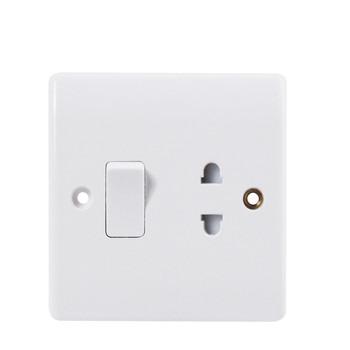 China 2pin Socket With 1gang 2pin Switch Socket With 1gang Switch Accessories 16A 1 Band 2 Pin Socket Outlet British Standard Electrical Outlet Sale Well In Bangladesh / Wall Switches for sale