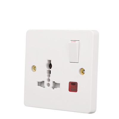 China Available or two way type available one way or two way one way UK 86*86MM 13A Multi Single Switched Socket With Neon Plug / Universal / Electrical Accessories for sale