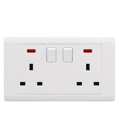 China Double Pole 13a Double Wall 13a Switch Socket VGT Switch Socket Dual PC 13A Wall Outlet Outlet With Accessories/Neon/Electric Wall Switch for sale