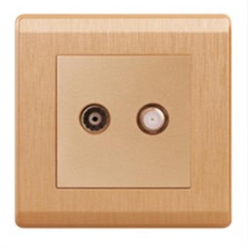 China 250V Telephone Socket 250V Direct Sale Super Brightness Factory Outlet Satellite Telephone and TV Wall Socket Switch Paint Nickel/Gold Brushed Wall Switch for sale