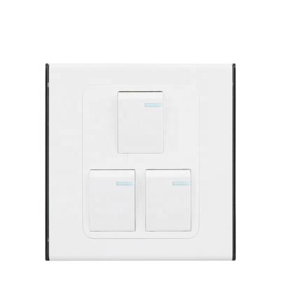 China 3 Gang Electrical Switch 3 Gang Switch VGT PC Panel Three Gang One Way Wall Switch For Home Led Strip Light for sale