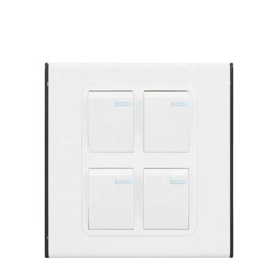 China 4gang 1way Electric Switch 4gang 1way Switch PC Panel Wall Switch For Home 4 Gang 1 Way For Pakistan Led Strip Light for sale