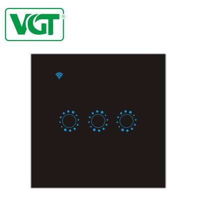 China High Quality Sensitive ABS+temp.Glass Strip Wall Switch ABS+temp.Glass VGT 3 Glass Panel Touch Control for sale