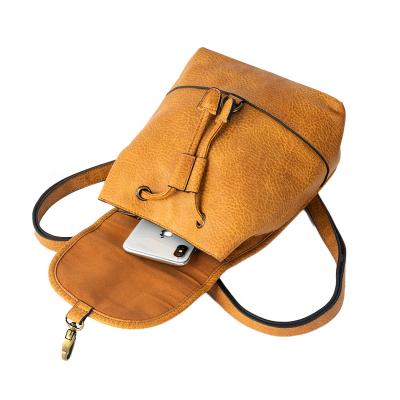 China Waterproof Wholesale Women new Leather Backpacks Vintage Female Shoulder Bag Travel Ladies Bagpack School Bags for sale