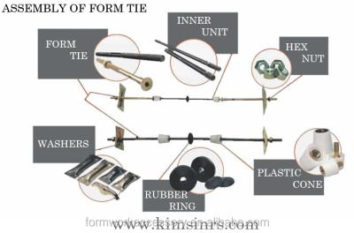 China Assembly shape tie, d12 indoor unit, d shape tie, b shape tie, b cone, d cone, hex nut Formtie for sale