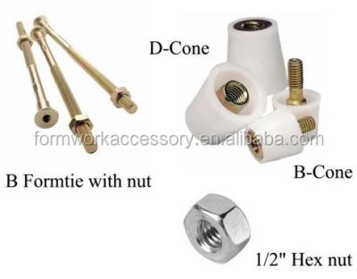 China Concrete Accessories Formwork Accessories B Shape Link Type , Plastic B Cone for sale