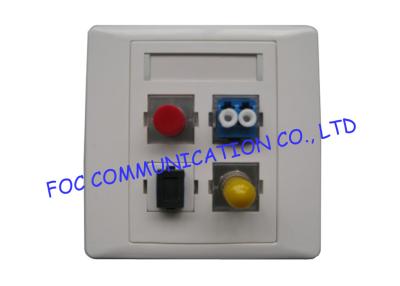 China Fiber Optic Termination Box 4 Port Wall Plate Outlet FC SC LC ST Adapters for sale