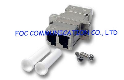 China LC Duplex Fiber Optic Adapter , Metal Zirconia Ceramic Sleeve Optical Cable Adapter for sale