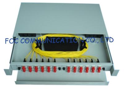 China Sliding Fiber Optic Patch Panel Rack Mount / FC 24 port patch panels For Fiber Optic Telecoms for sale