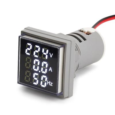 China High Quality White Square LED 22mm AC Voltmeter Ammeter Frequency Meter AD101-22VAHZS for sale