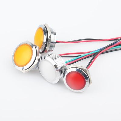 China 22mm Ball 3-220v Indicator Dash Head Installation Warning LED Equipment Metal Recycling Indicator With 12/16/19/22MM Wire for sale