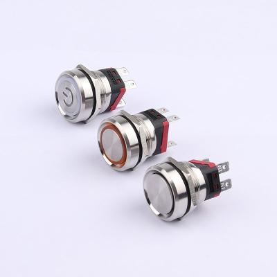 China 22mm 20A High Current LED Metal Push Button Switch With 2NO Function High Power Light Button CL22D for sale