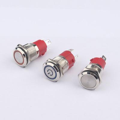 China Large 16MM CL16D Power Style LED Stainless Steel Metal Current Push Button Switch for sale