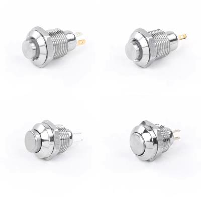 China 8mm metal push button switch self-adjusting push button switch self-locking normally open welding foot waterproof with light power CL10A for sale