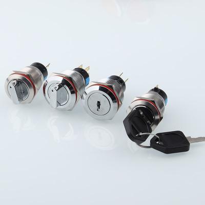 China 1NO1NC/2NO2NC 19mm Push Button Lock Metal 22mm Illuminated Push Button Switch for sale