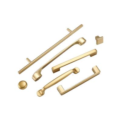 China Corrosion Resistant Door Handle , Furniture Dresser Drawer Metal Handles Kitchen Zinc Pull Gold Cabinet Knob for sale