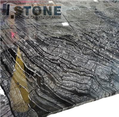 China Factory Price Modern Dark Wood Gray Marble Cheap Marble Bookmatched Home Decoration for sale