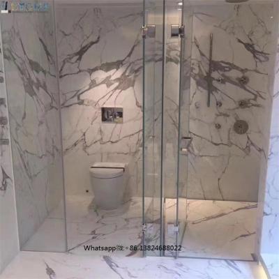 China Foshan Carrara Modern Bathroom Floor Tiles And White Marble Wall Panels Customized For Home Villas for sale