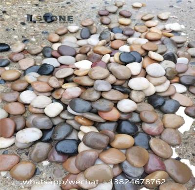 China Modern Marble Stone Decorations White Tumble Pebbles Mixed Color Pebble Stones for sale