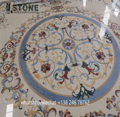 China Beautiful production modern marble waterjet marble medallion floor made by carpet Foshan marble footcloth for sale