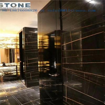 China Modern Top quality black marble stones granite Nero Marquina tile products suppliers for sale