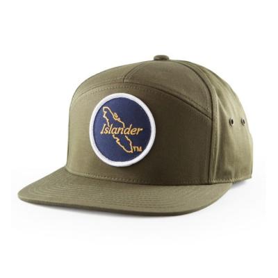 China JOINT Custom Woven Patch Leather Strap 7 Panel Baseball Caps for sale