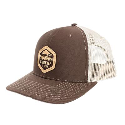 China Leather Patch Mesh Sports Hat Trucker Cap Outdoor Sports COMMON Custom Hat for sale